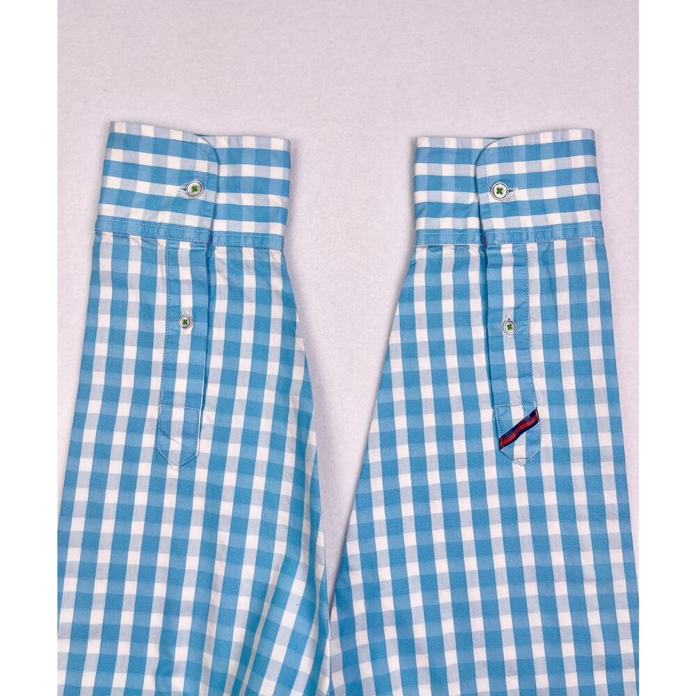 Robert Graham Blue White Gingham Check Long Sleeve Button Up Dress Shirt Size XL - Picture 7 of 11